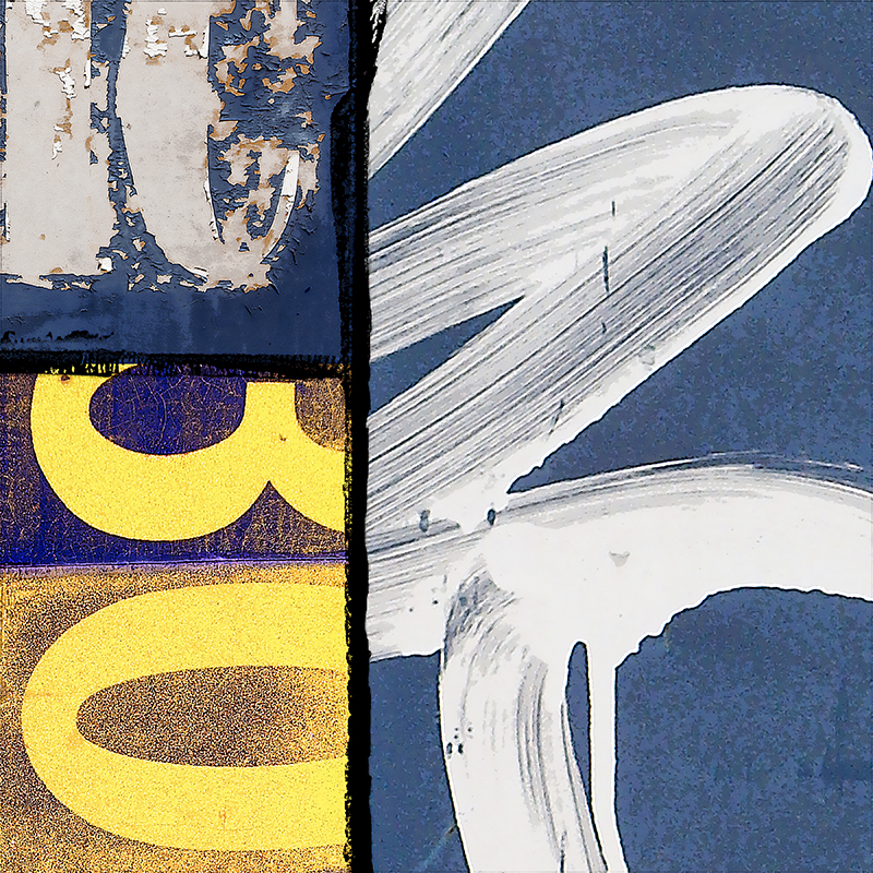 collage, weathered signage letter forms, graffiti